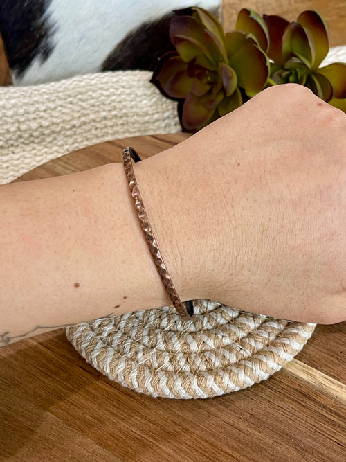 Vintage Handmade Copper Bangle Bracelet