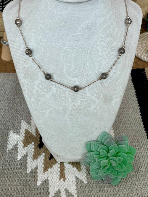 Handmade Sterling Silver Beaded Necklace & Bracelet Set