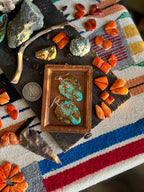 Ronald Chavez Carved Turquoise Leaf Earrings