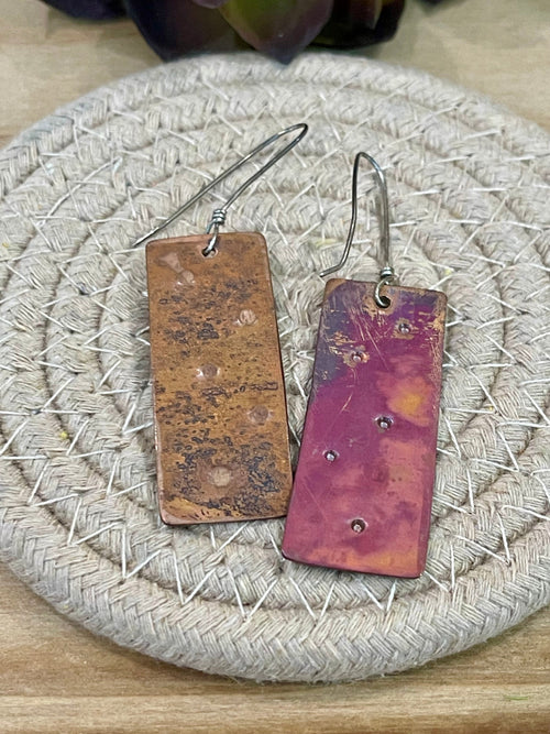 Vintage Handmade Copper Dangle Earrings