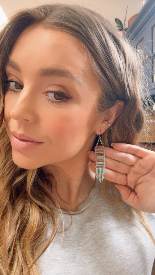 “The Golden Collection” Canyon Breeze Handmade Multi Color Beaded Earrings