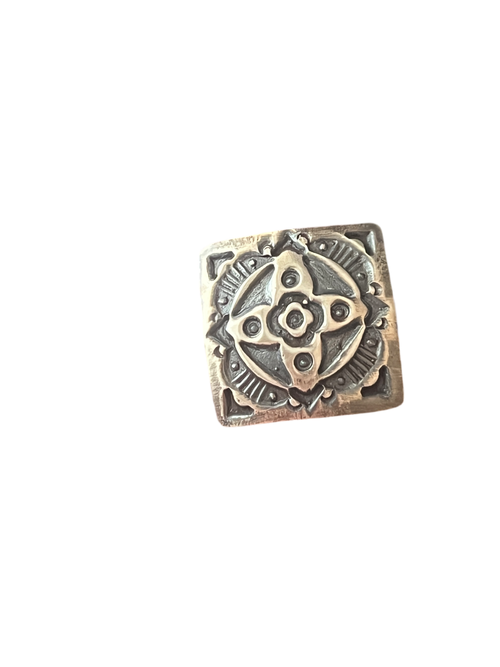 Sterling Silver Concho Slide, 4 Directions