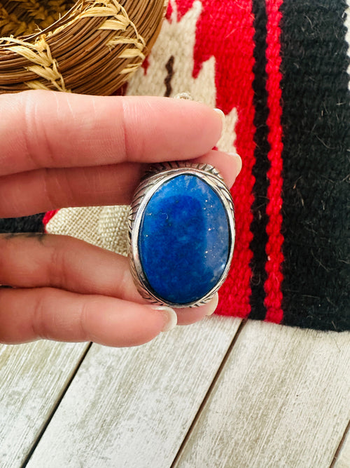 Old Pawn Navajo Sterling Silver & Lapis Men’s Ring Size 12