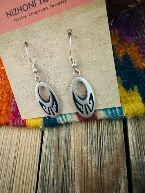 Handcrafted Old Pawn Sterling Silver Dangle Earrings