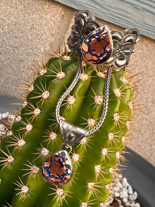 Handcrafted Artisan Sterling Silver & Boulder Opal Pendant by Mahkato Silver