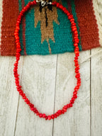 Navajo Apple Coral Beaded Necklace