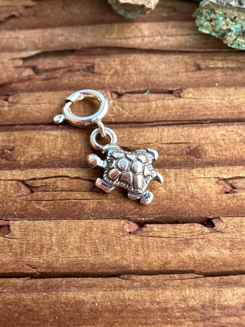 Handcrafted Sterling Silver Roaming Turtle Charm