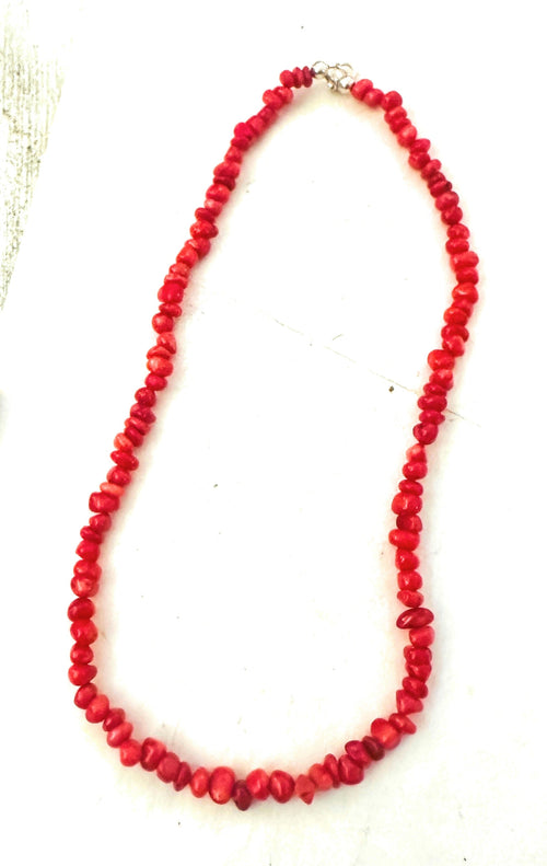 Navajo Apple Coral Beaded Necklace