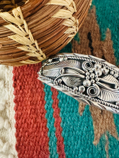 Handcrafted Old Pawn Sterling Silver Cuff Bracelet