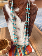 Old Pawn Handcrafted Turquoise & Heishi Beaded 30” Necklace