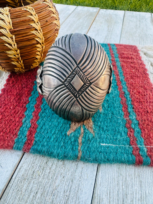 Handcrafted Old Pawn Sterling Silver Cuff Bracelet