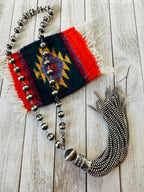 Handcrafted Sterling Silver Beaded Tassel Blossom Necklace