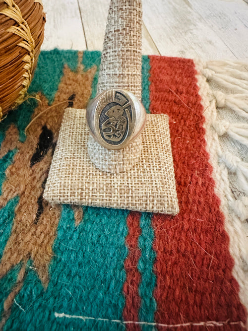 Handcrafted Old Pawn Sterling Silver with Gold Overlay Ring Size 11.75