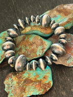 Vinita Cowboy Handmade Sterling Silver 6mm to 15mm Saucer Bead Stretch Bracelet