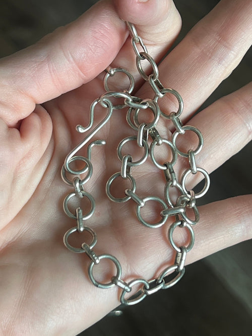 Lee Charley Handcrafted Sterling Silver and Turquoise Butterfly Lover’s Link Necklace, Belt or Hat Adornment