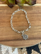 Handcrafted Sterling Silver CHRISTMAS SNOWFLAKE Charm