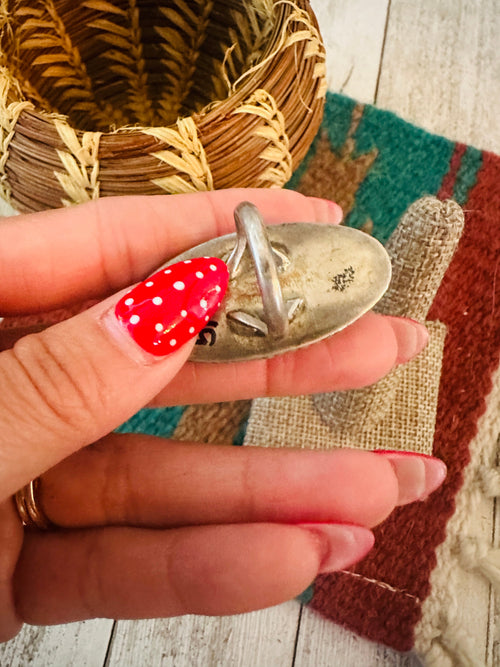 Old Pawn Navajo Sterling Silver & Multi Stone Dragonfly Ring Size 7