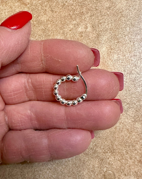 Petite Beaded Hoop Earrings w/ Lever Back 3/4”