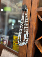 Navajo Sterling Silver and Freshwater Pearl Handmade Beaded Necklace by Rose Martin, 16 Inches