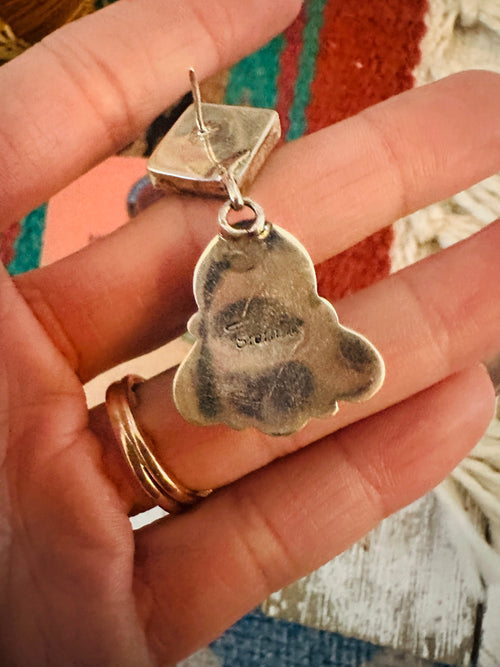 Old Pawn Navajo Sterling Silver & Multi Stone Dangle Earrings