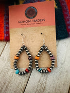 Handcrafted Multi Stone & Sterling Silver Beaded Hoop Earrings