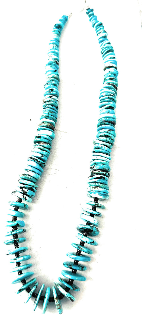 Navajo Turquoise & Heishi Beaded Necklace 18”