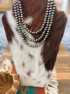 Handcrafted Turquoise & 8mm Copper Beaded Necklace