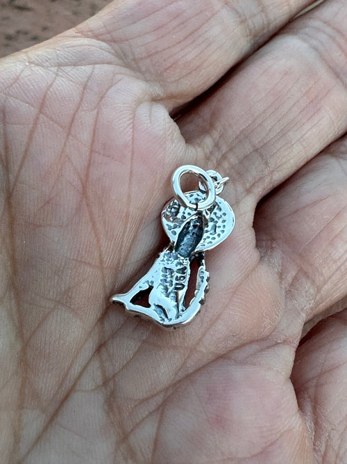 Handcrafted Sterling Silver Howling Coyote Charm