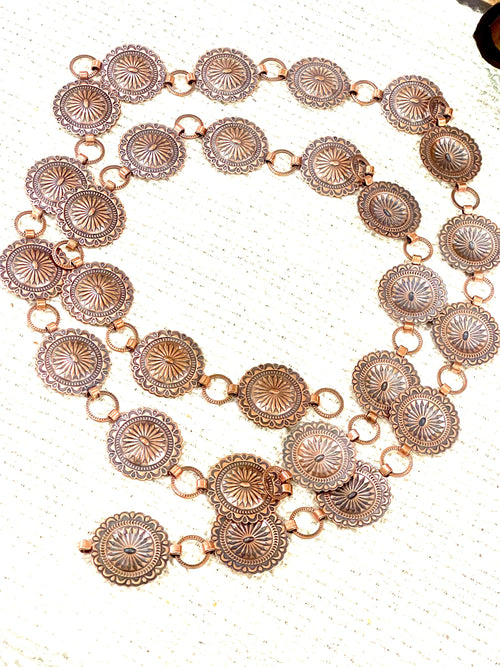Handmade Copper Concho Belt
