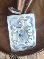 Hand Stamped Sterling Silver Fred Harvey Era Inspired Horse Tag Pendant by Kimari Somers