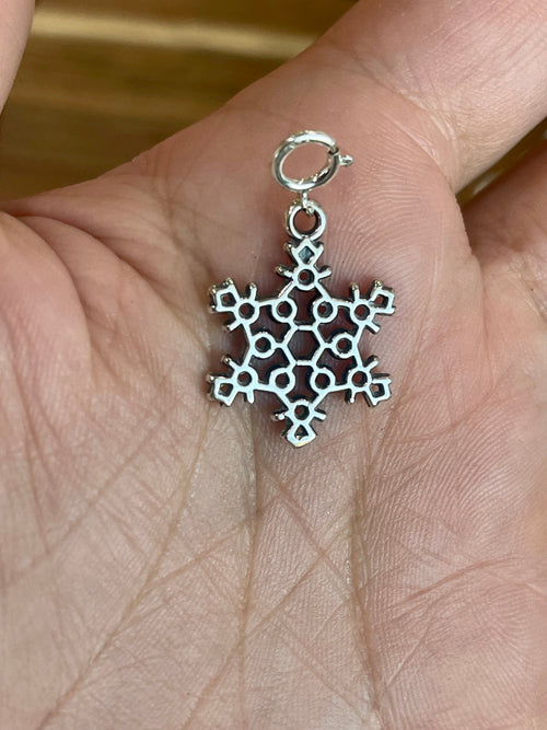 Handcrafted Sterling Silver CHRISTMAS SNOWFLAKE Charm