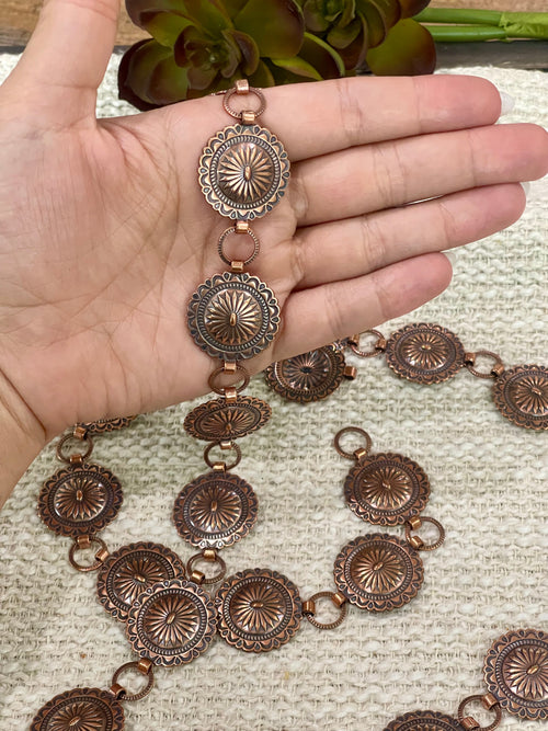 Handmade Copper Concho Belt