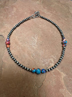 Handmade Pink Dream & Sterling Silver Beaded Necklace 14-16 inch