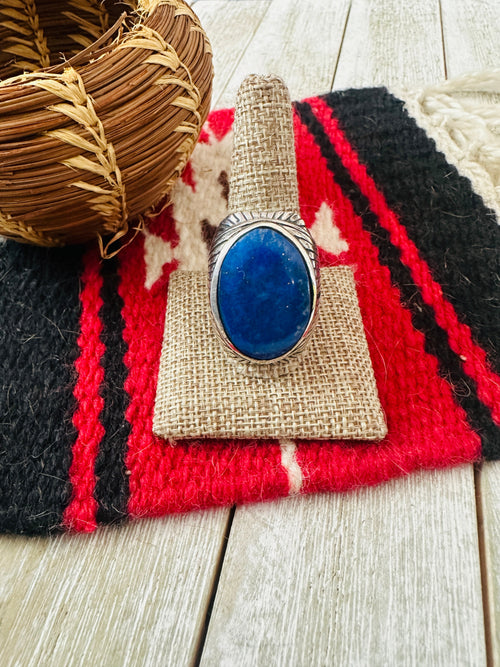 Old Pawn Navajo Sterling Silver & Lapis Men’s Ring Size 12