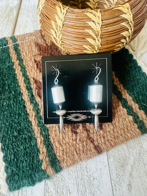 Handcrafted Sterling Silver Beaded Blossom Dangle Earrings