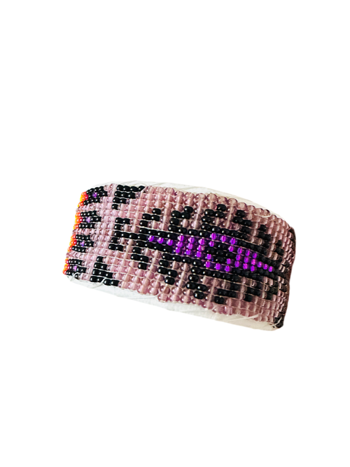 Navajo Made Beaded Leather Bracelet