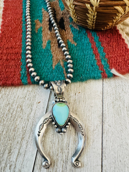 Handcrafted Sterling Silver & Turquoise Beaded Naja Necklace