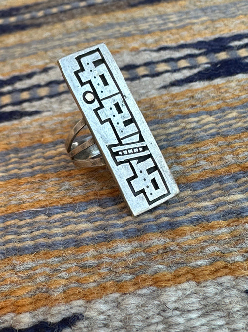 Old Pawn Sterling Silver Navajo Pueblo Ring Size 7