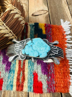 Handcrafted Old Pawn Turquoise & Sterling Silver Cuff Bracelet by Harold Becenti