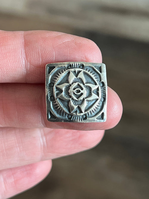 Sterling Silver Concho Slide, The Cactus Flower