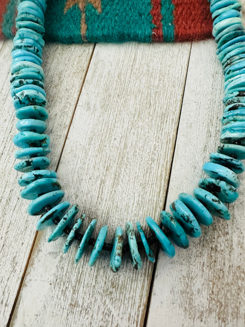 Navajo Turquoise & Heishi Beaded Necklace 18”