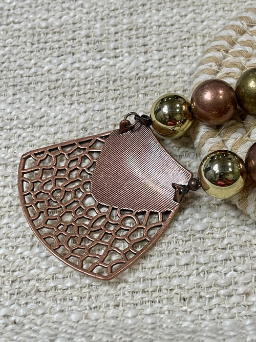 Vintage Handmade Copper Beaded Necklace