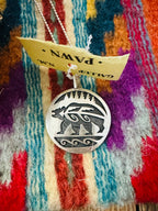 Old Pawn Handcrafted Sterling Silver Overlay Bear Pendant