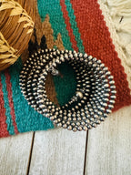 Handmade Sterling Silver Beaded Wrap Bracelet