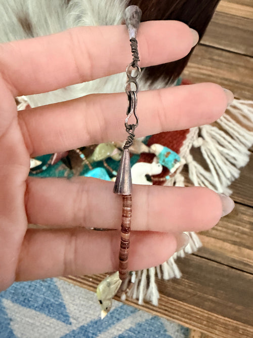 Old Pawn Handcrafted Multi Stone Fetish Bird Beaded 30” Necklace