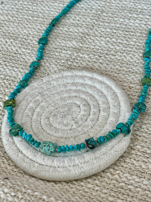 Vintage Old Pawn Turquoise and Sterling Silver Necklace