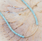 “The Golden Collection” Handmade Turquoise Beaded 14k Gold Plated Beaded Necklace