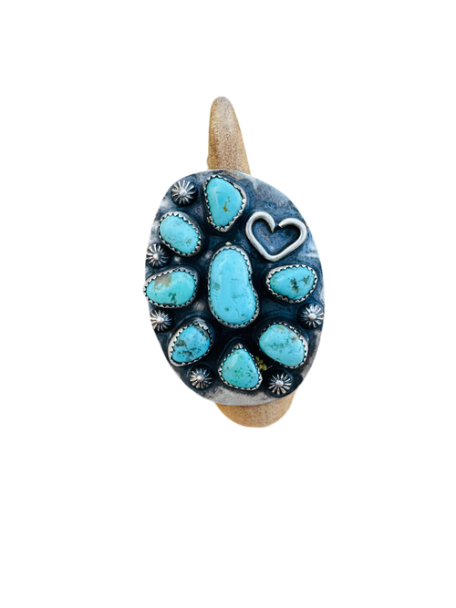 Old Pawn Navajo Sterling Silver & Turquoise Ring Size 6