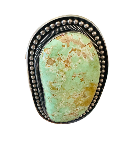 Old Pawn Sterling Silver & Royston Turquoise Cuff Bracelet by Readda Begay /