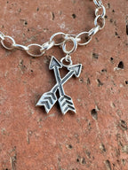 Handcrafted Sterling Silver Double Arrow Charm